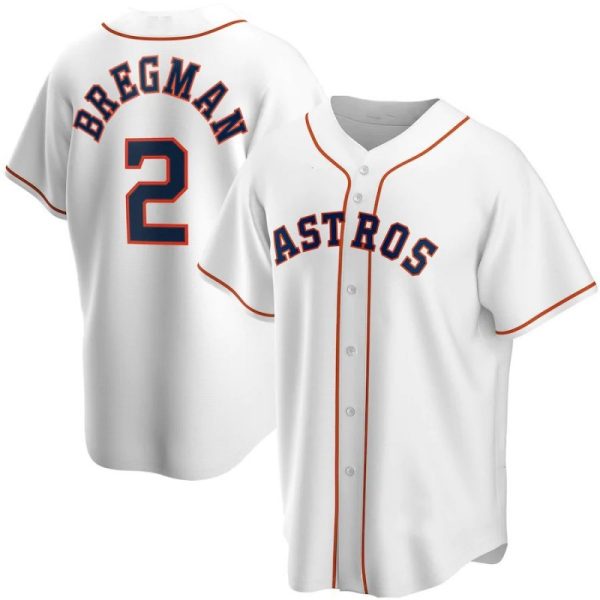 MLB Houston Astros #2 Alex Bregman Replica White Baseball Jerseys