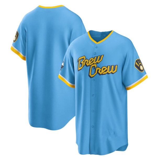 Milwaukee Brewers Blank Powder Blue 2022 City Replica Team Baseball Jerseys