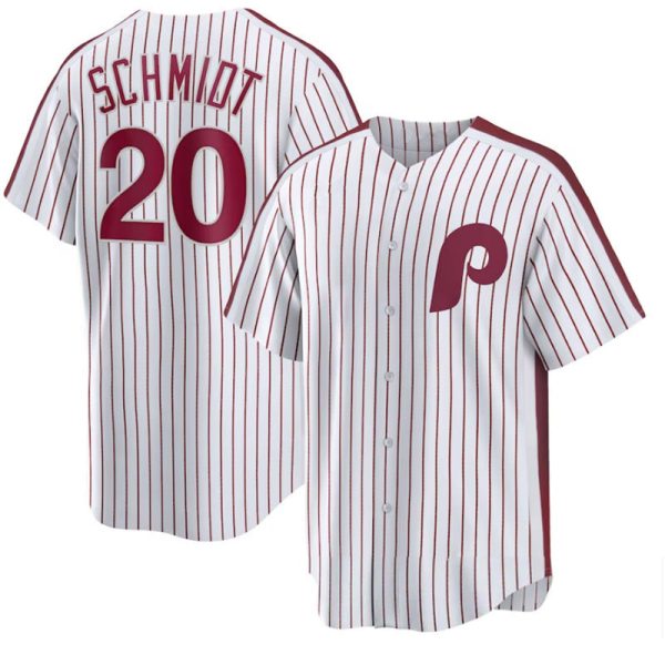 Philadelphia Phillies #20 Mike Schmidt White Home Cooperstown Collection Replica Player Baseball Jerseys