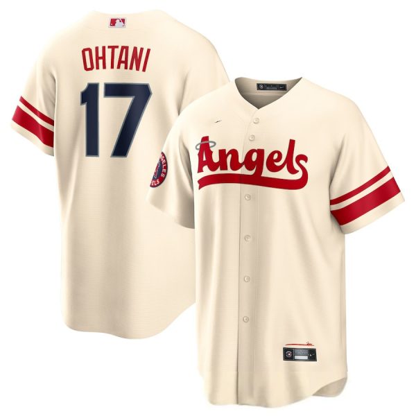 Los Angeles Angels #17 Shohei Ohtani 2022 City Cream Replica Baseball Player Jerseys